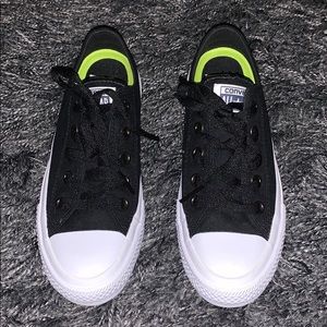 Girls black Lunarlon Converse